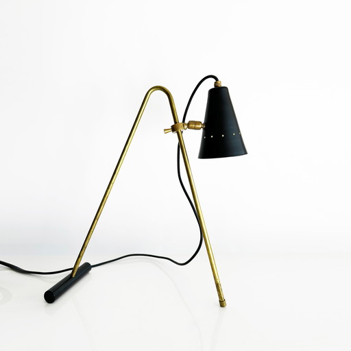 Large Italian Brass Table Lamp 50's Design