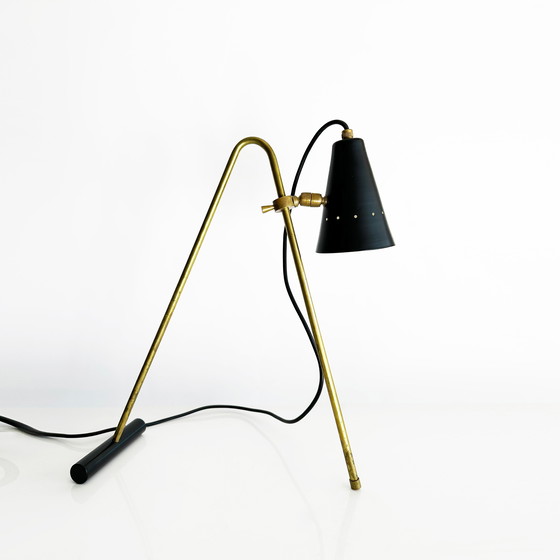 Image 1 of Large Italian Brass Table Lamp 50's Design