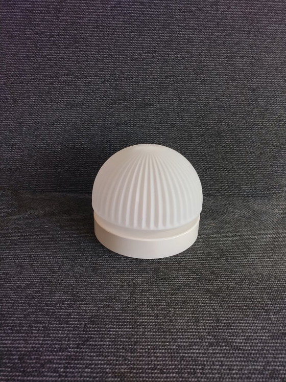 Image 1 of Ceiling Lamps - Ribbed Frosted Glass - Vintage