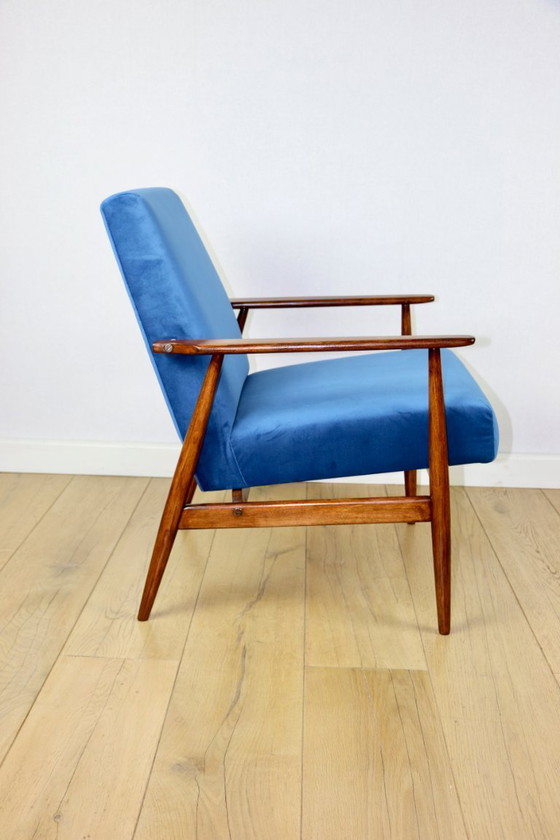 Image 1 of Vintage fauteuil 'Lis', jaren 70, blauw - 2 stuks beschikbaar