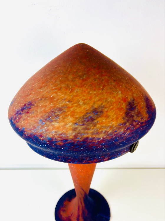 Image 1 of Französische Jugendstil-Pilzlampe pate de verre