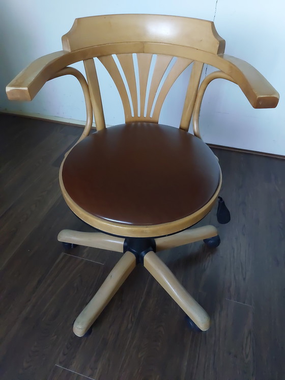 Image 1 of Sedia da scrivania del capitano in legno grezzo