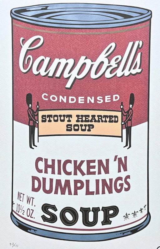 D'après Andy Warhol, Campbell's Soup - Poulet et boulettes, années 1980, lithographie – lithos zeefdrukken (photo 2 of 7)