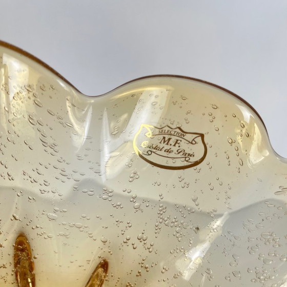 Image 1 of Murano-stijl amberkleurige glazen schaal, 1970