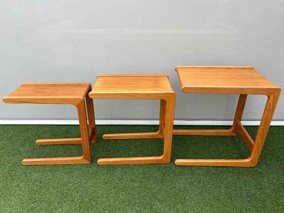 Image 1 of Set of 3 Salin Nyborg teak side tables