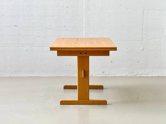 Image 1 of Scandinavian-style oak dining table with extendable ends, 1970s