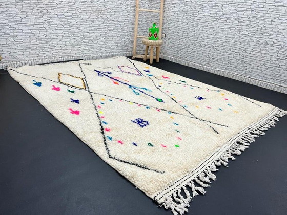 Image 1 of Handgemaakt wit Marokkaans tapijt 3x2m: gepersonaliseerd Berber tapijt