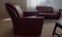 Ensemble Leolux couleur terre 2,5 places et fauteuil