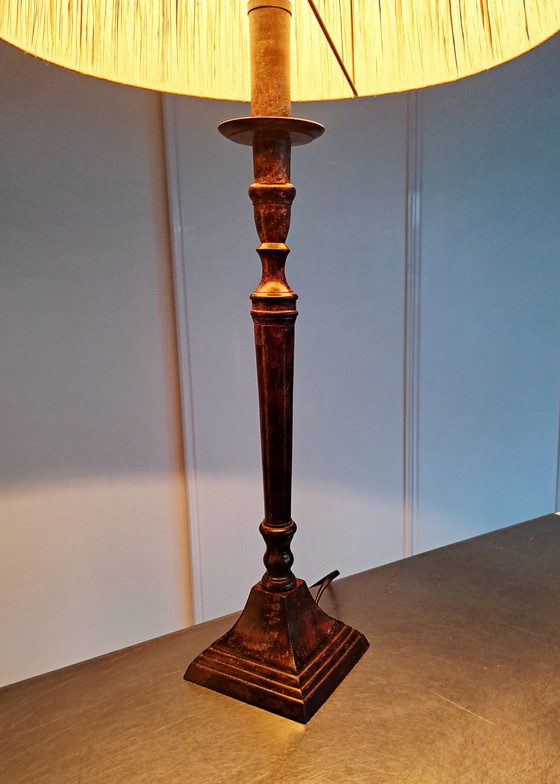 Image 1 of Lampada da tavolo Bellino in rame e rattan