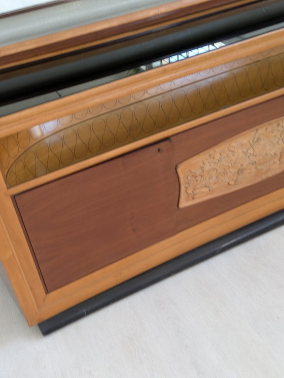 Image 1 of Dassi - Vittorio Dassi - Sideboard with mirror - Crystal, Wood, Brass - Sideboard with mirror