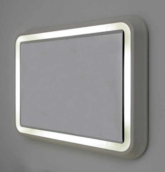 Image 1 of Mid-Century Modern Italian Neon Backlit Mirror, 1970s