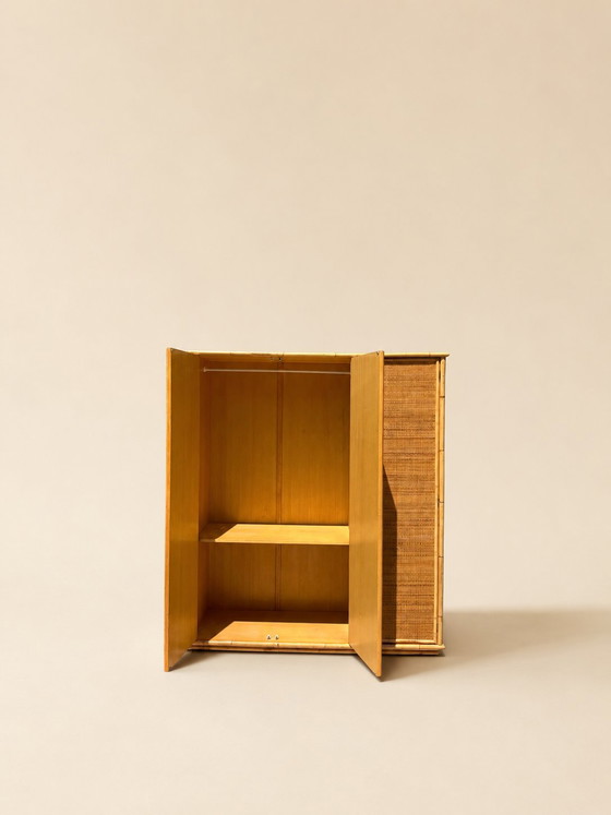 Image 1 of Armoire Dal Vera en bambou et rotin – Italie, années 1970