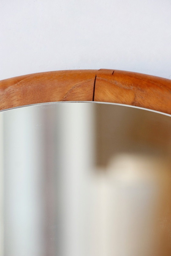 Image 1 of Specchio rotondo scandinavo in teak, vintage anni '60