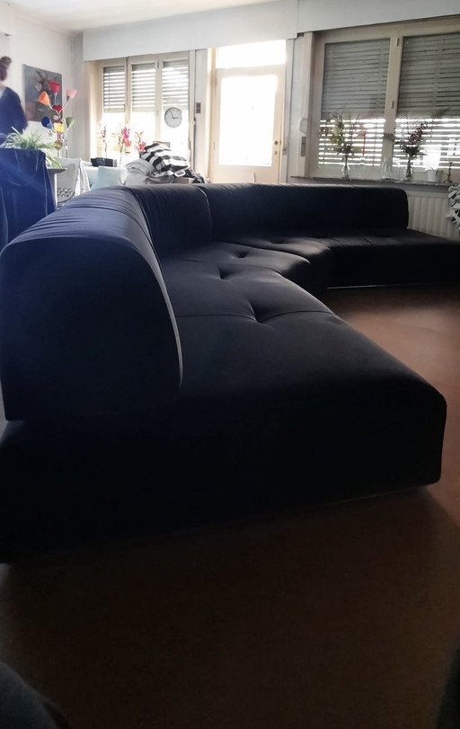Ligne Roset sofa black velvet