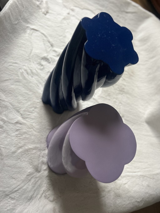 Marshmallow-Klevering-Bijzettafel-Pilaar-Pillar-Lila-Blau, praktisches Duo. Voorkeur voor ophalen. Eend ook über te nemen