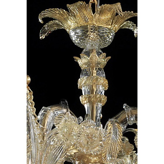 Image 1 of Handgefertigter Kronleuchter Ca’ Rezzonico aus venezianischem Muranoglas im imperialen Stil mit Golddetails