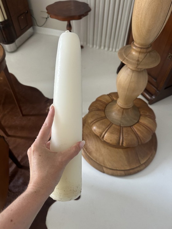 Set Of Two Large Church Candlesticks / Altar Candlesticks – Candle holders, Wood (photo 5 of 5)