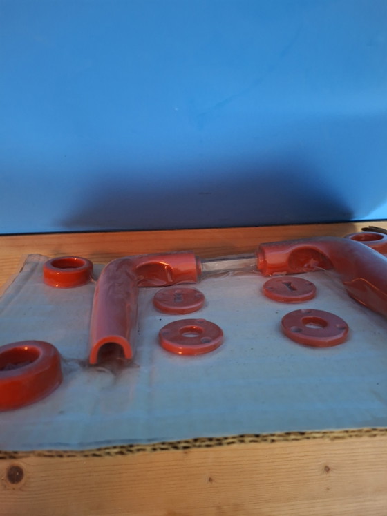 Image 1 of Artemide vintage design orange space age door handle