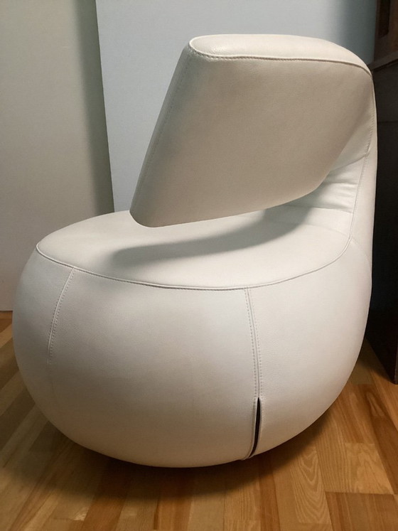 Fauteuil en cuir Leolux Gisa, Leolux Gisa fauteuil, Blanc, Modern (photo 4 sur 14)