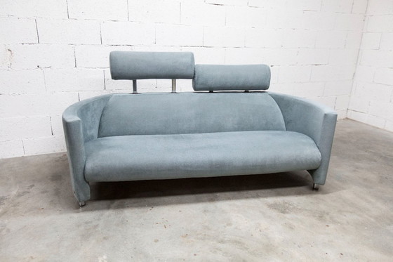 Image 1 of "Negresco" Sofa, designed by Bernard Massot for Neology France, in moiré velvet