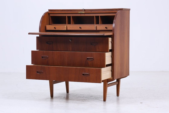 Image 1 of Mooi teak vintage secretaire bureau 60s | Mid Century bureau kast werktafel retro hout opslag #07-12