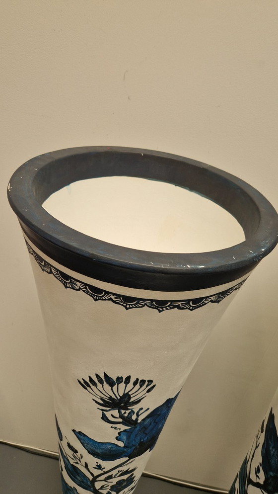 Image 1 of Large Delft blue vase hand painted