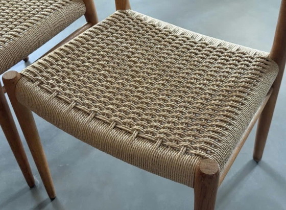 Image 1 of Ensemble de 2 chaises de salle à manger Niels Otto Moller / Møller modèle 75, années 1950
