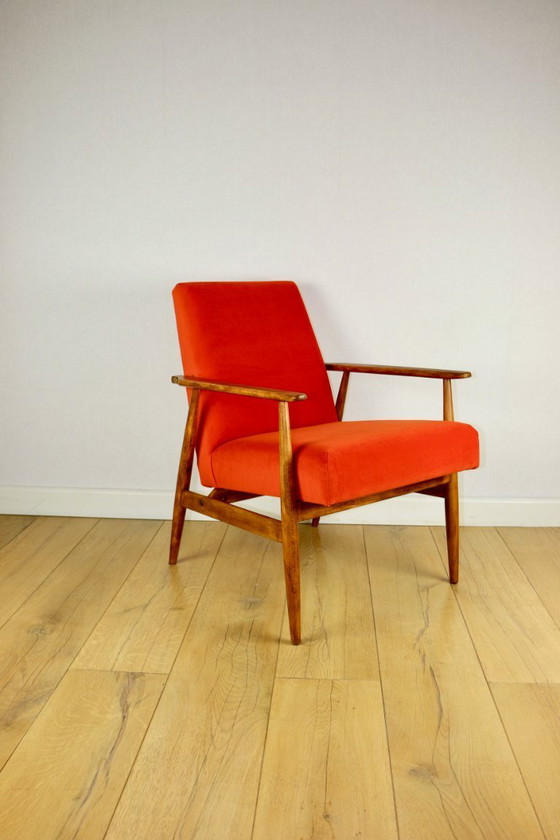 Image 1 of Poltrona lounge arancione Lis di Henryk Lis, anni '70