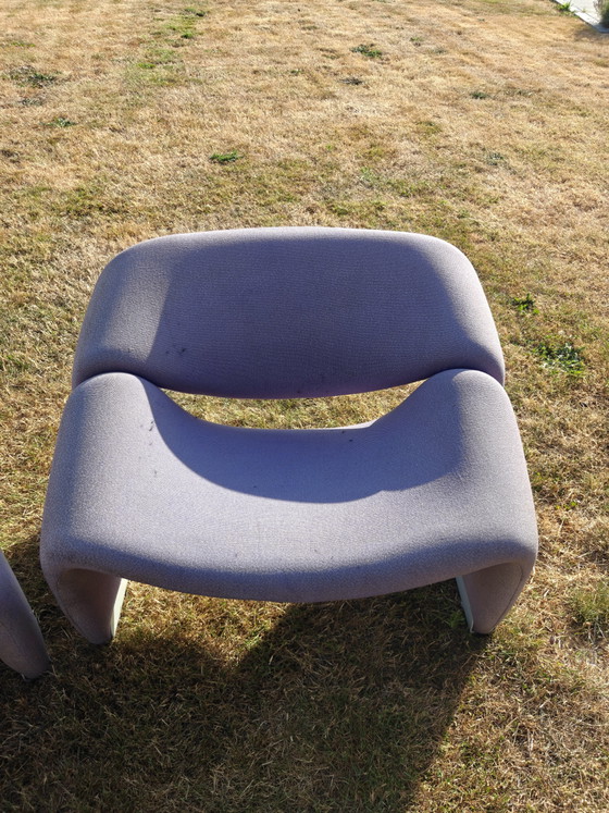 2x fauteuils Artifort F598 Groovy M bleu. Pierre Paulin – Aluminium, Textile (photo 6 of 6)