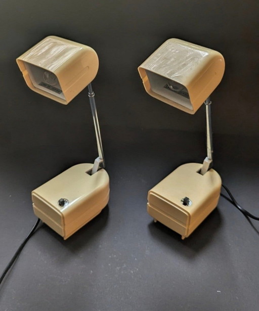 Magnifique Paire de Lampes Télescopiques Vintage Space Age (Style Stella) – Années 70