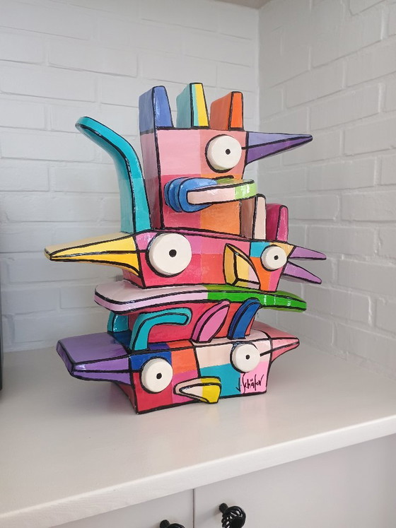 Totem 2 XL Strange Birds - Jaqueline Schäfer – Esculturas, Plastic (photo 2 of 5)