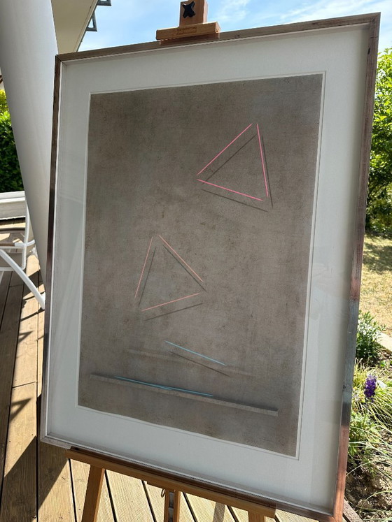 Image 1 of Johannes Olsson: MIKADO (1983) – Originele print en collage in beperkte oplage | Ingelijst + galeriebon