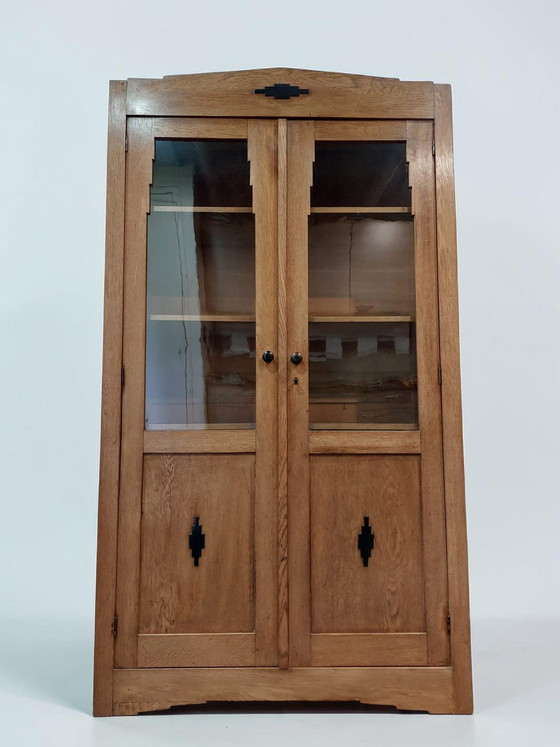 Image 1 of antique Amsterdam School bookcase Art Deco