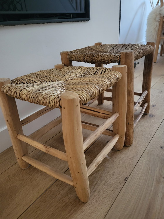 Image 1 of Set aus 2 Holzhockern