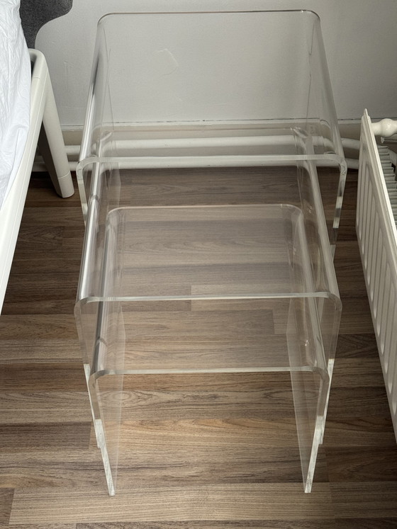 Image 1 of Bought 3 plexiglass side tables at de Bijenkorf