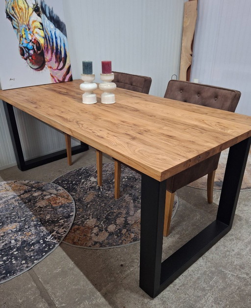 Handmade dining table made of solid elm wood 200x90cm