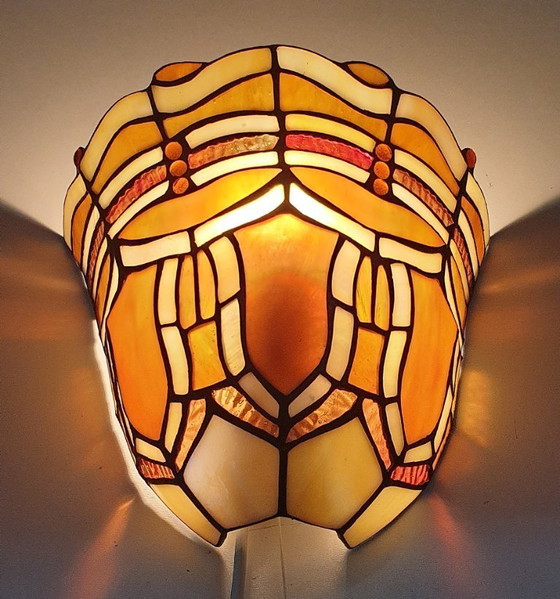 Image 1 of Massive tiffany wandlamp met originele doos.