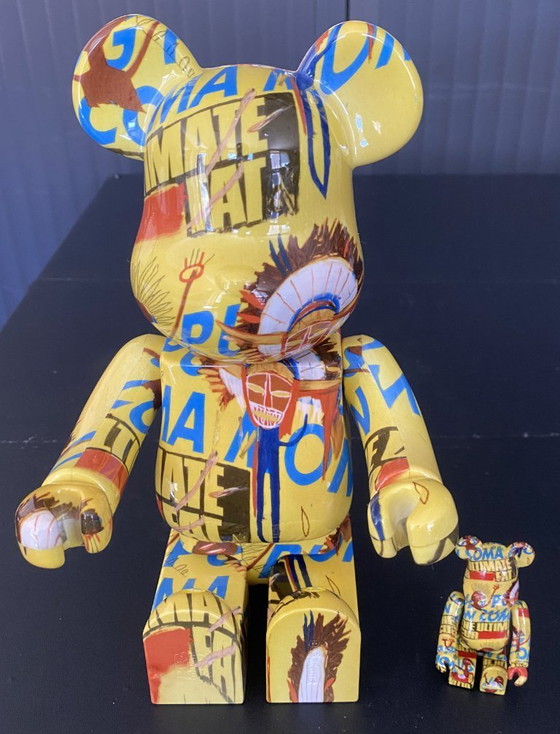 Image 1 of Bearbrick Andy Warhol x Jean Michel Basquiat N3 400% + 100% Medicom Spielzeug