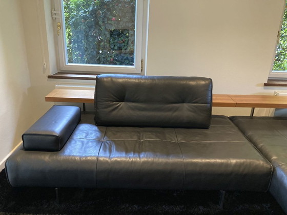 Image 1 of Rolf Benz DONO Design Ecksofa, schwarzes Leder, neuwertiger Zustand