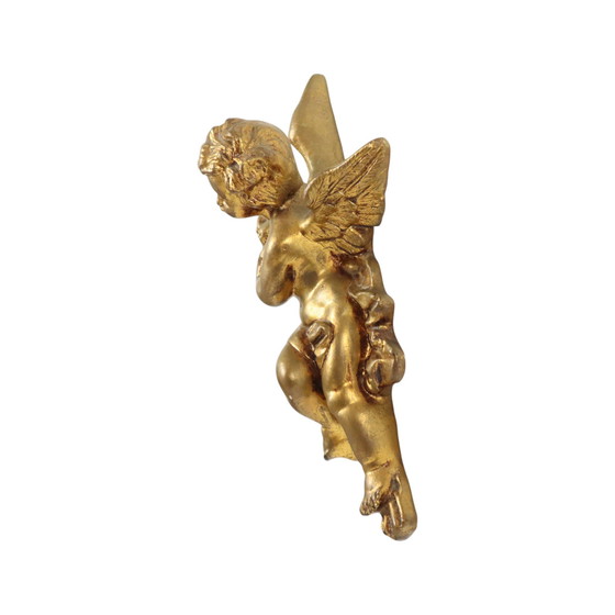 Image 1 of Grande angelo dorato in gesso