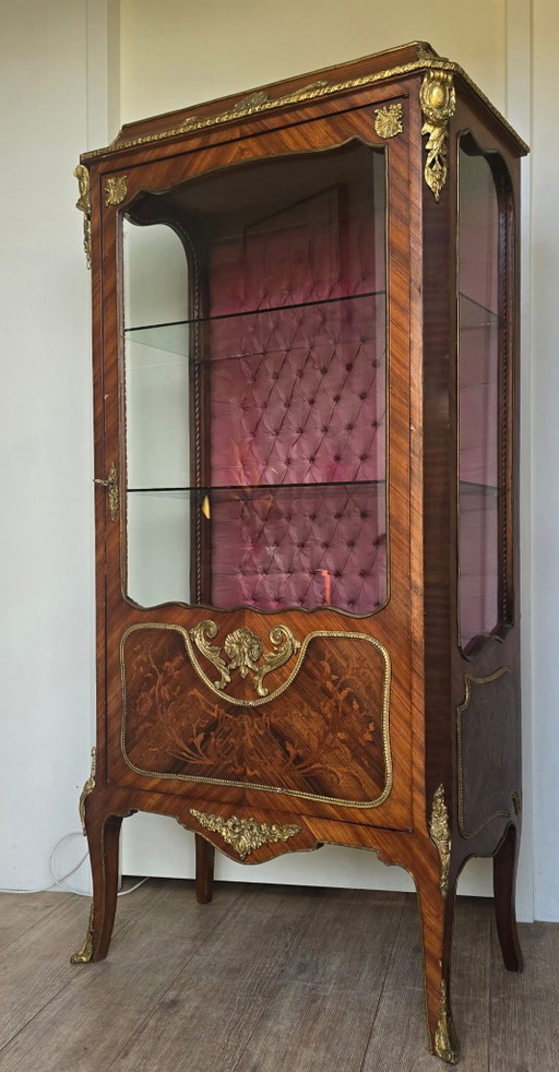 Louis XV Vitrinekast – vitrinekasten, Glass, Velvet (photo 2 of 13)