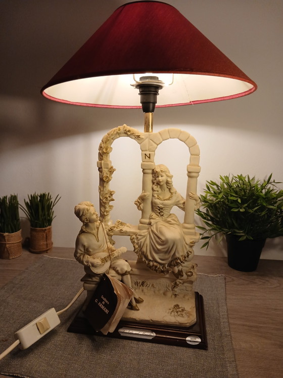 Rare lampe traversante en oxolyte Giuseppe Armani l arte nel mondo Florence 50 cm Capodimonte (photo 8 of 15)