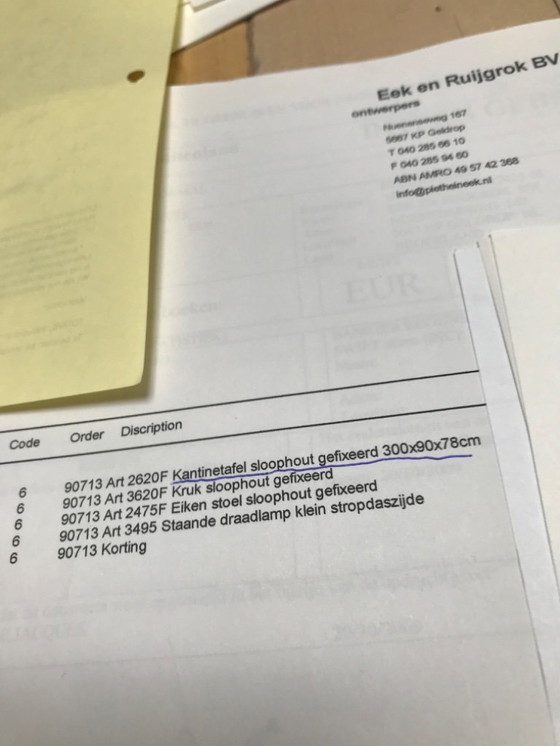 Image 1 of Table de cantine Piet Hein Eek en bois de récupération 300x90x78