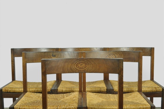 Image 1 of Vintage Wenge dining chairs in modern minimalist style, 1960s