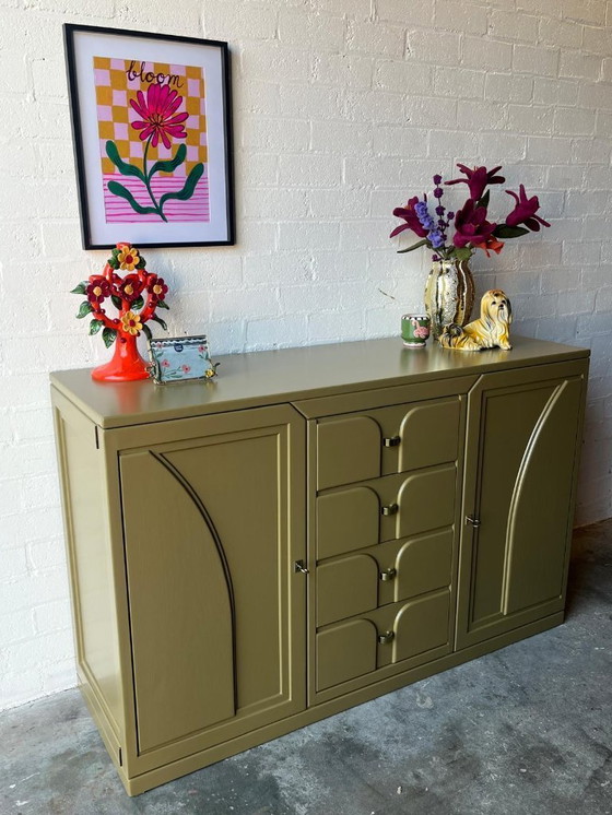 Image 1 of Buffet postmoderne des années 1970 aux lignes Art déco (restylé)