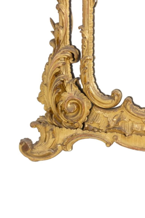 Image 1 of Lodewijk XV stijl geglazuurde spiegel. Napoleon III periode, circa 1880.