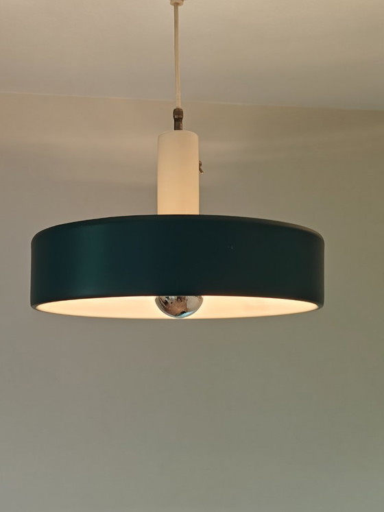 Anvia pendant lamp type 4017 designer Jan Hoogervorst top Dutch design 60s, Iron, Blue (photo 10 of 14)