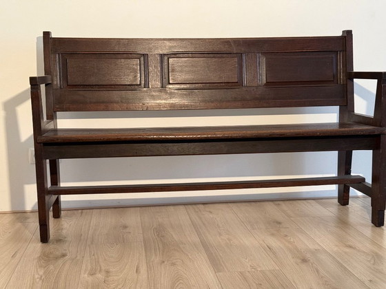Image 1 of Arts & Crafts / Amsterdam School / solid oak bench