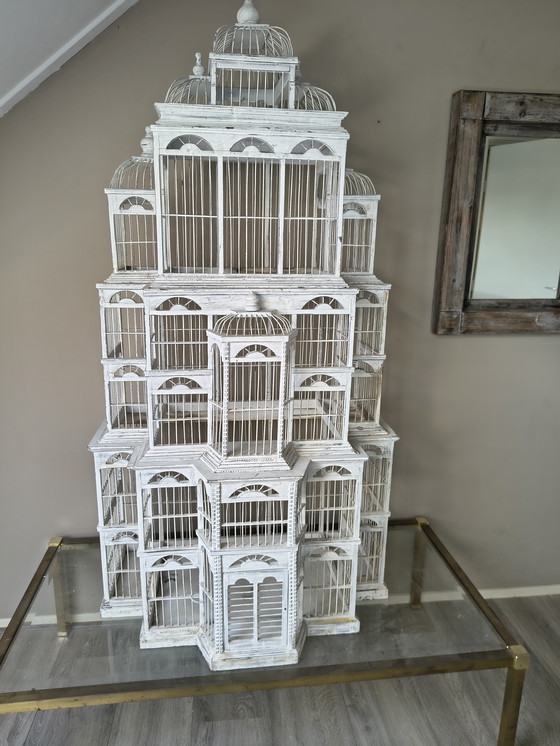 Image 1 of Eyecatcher one of kind Vintage wooden birdcage xl