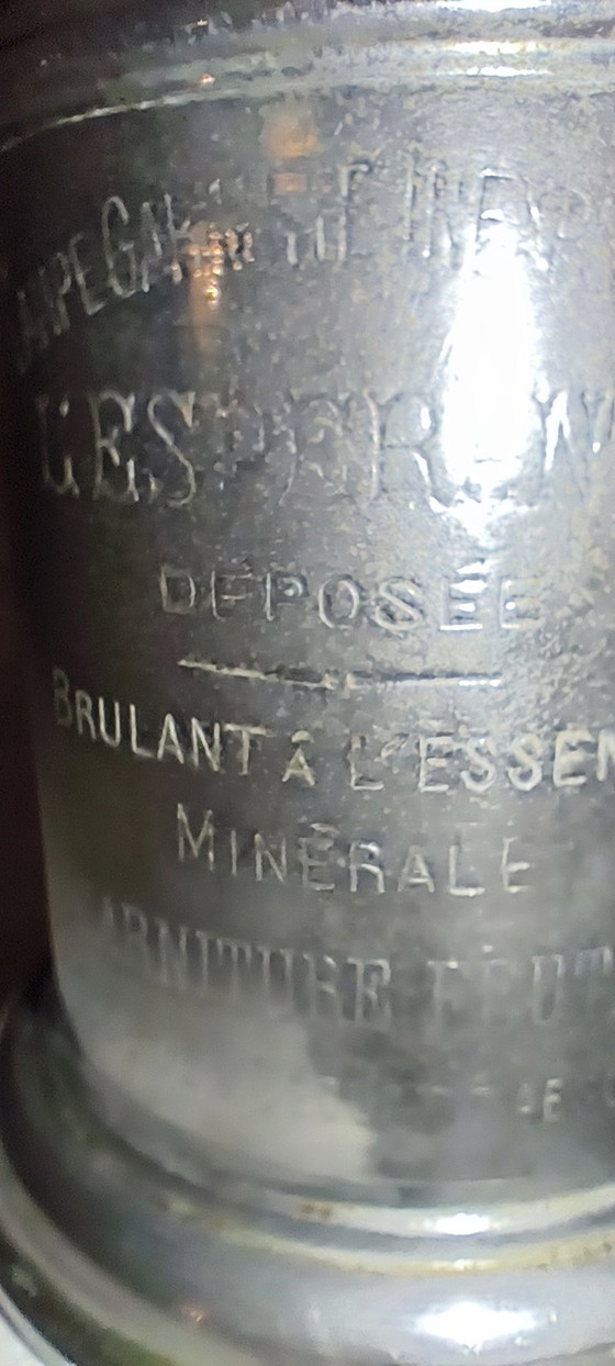 Antique Mineral Essence Table Lamp "L'Espérance" – Glass, Metal (photo 10 of 11)